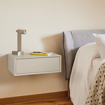 Platt - Table de chevet 1 tiroir murale en bois 