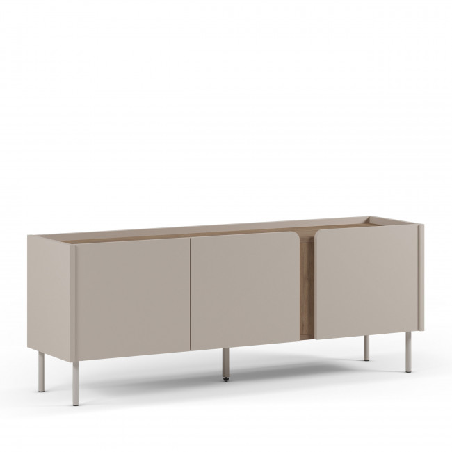 Boxy - Meuble TV 3 portes en bois et métal L140cm