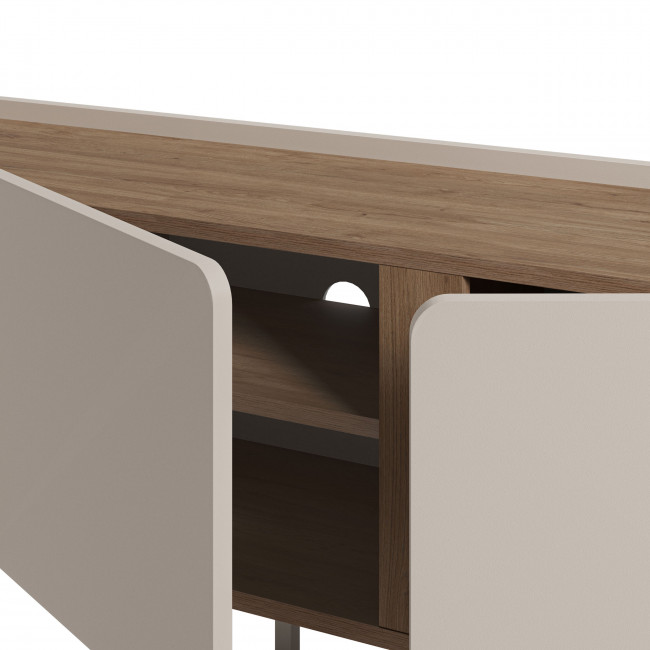 Boxy - Meuble TV 3 portes en bois et métal L140cm