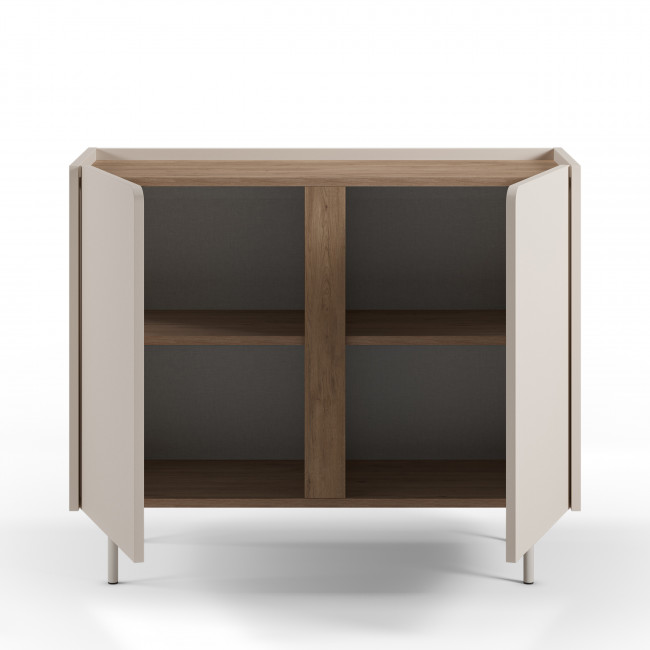 Boxy - Buffet 2 portes en bois et métal L100cm