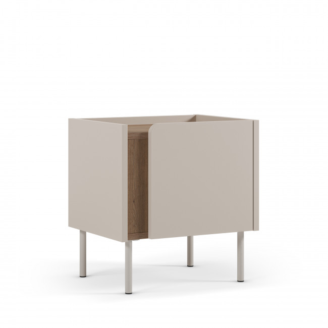 Boxy - Table de chevet 1 porte en bois et métal