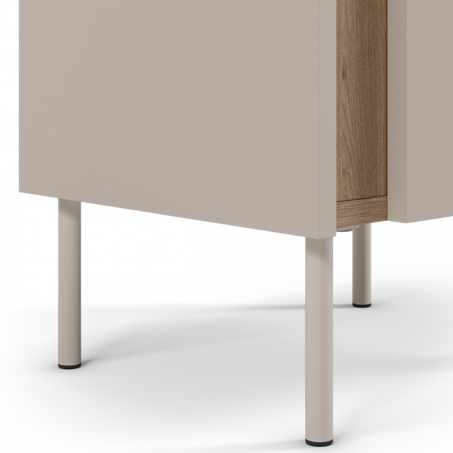 Boxy - Table de chevet 1 porte en bois et métal