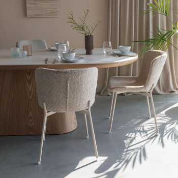 Almira - Table à manger 8 personnes ovale en bois