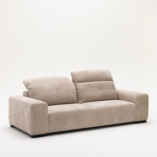 Sam - Canapé 3 places avec têtières réglables en tissu chenille