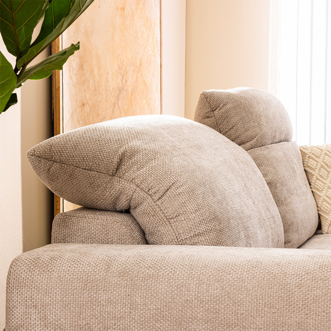 Sam - Canapé 3 places avec têtières réglables en tissu chenille