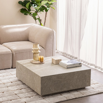 Lipani - Table basse carrée effet marbre 90x90cm