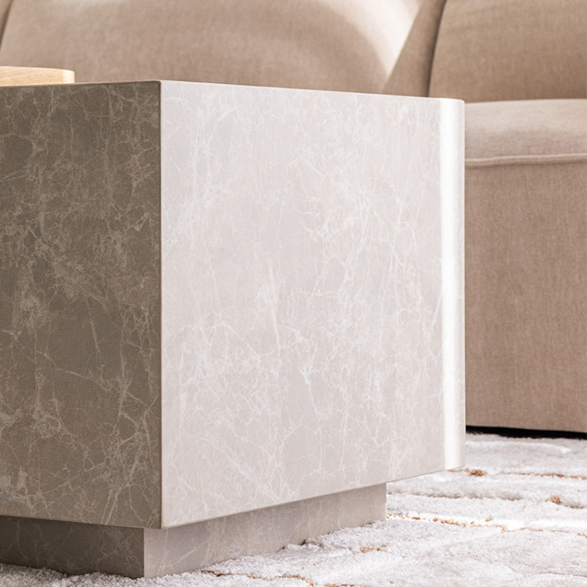 Lipani - Table d'appoint carrée effet marbre 45x45cm