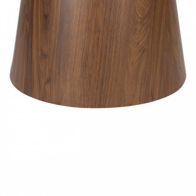 Almira - Table à manger 4 personnes ronde en pierre et bois