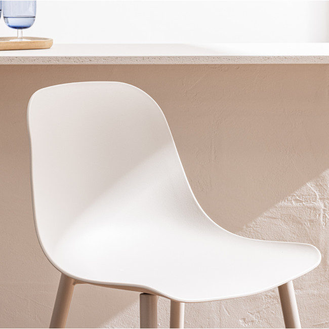 Portland - Lot de 4 tabourets de bar intérieur et extérieur en plastique et métal H65cm