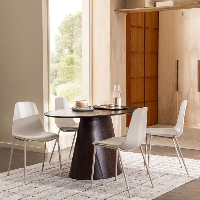 Bolton - Table à manger ovale en bois 160x90cm