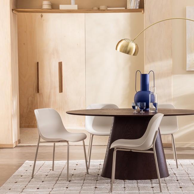 Bolton - Table à manger ovale en bois 160x90cm