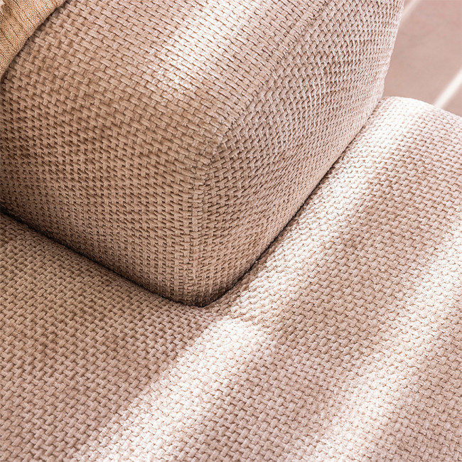 Sam - Canapé d'angle gauche 4 places avec têtières réglables en tissu chenille