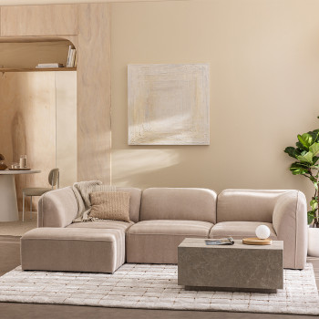 Noor - Pouf pour canapé modulable en tissu