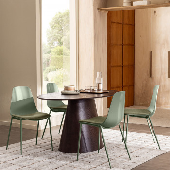 Charleston - Lot de 4 chaises en tissu et métal