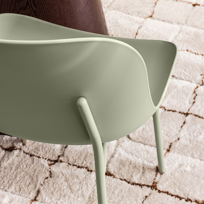 Diego - Lot de 4 chaises intérieur et extérieur en plastique et métal