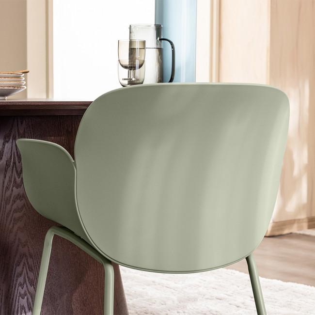 Acapulco - Lot de 4 fauteuils de table intérieur et extérieur en plastique et métal