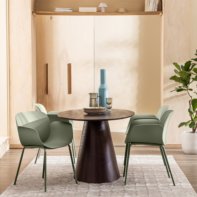 Acapulco - Lot de 4 fauteuils de table intérieur et extérieur en plastique et métal