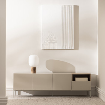 Quenor - Meuble TV 3 portes 1 tiroir en bois et métal L180cm