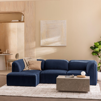 Noor - Pouf pour canapé modulable en tissu