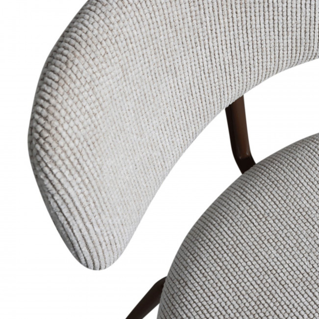 Travis - Lot de 2 chaises en tissu et pieds marron