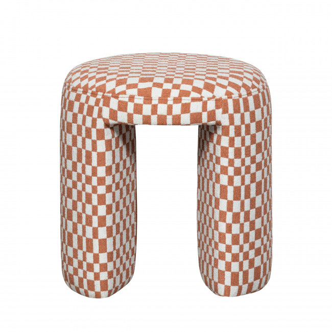 Charlie - Pouf damiers en tissu