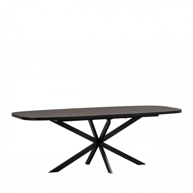 Arros - Table à manger extensible ovale 8 à 10 personnes en bois et métal