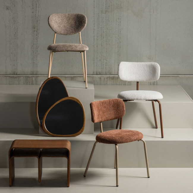Valor - Lot de 2 chaises en tissu et métal