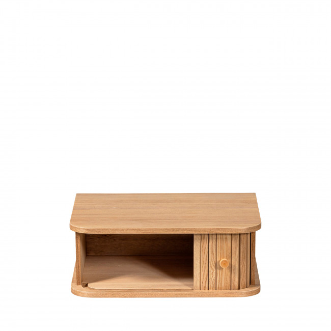 Jena - Table de chevet suspendue 1 porte coulissante en bois
