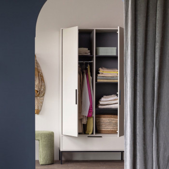 Adam - Armoire 2 portes 1 tiroir en bois
