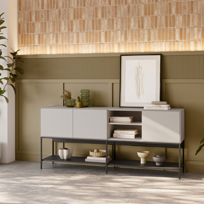 Elya - Buffet 3 portes en bois et métal L180cm 