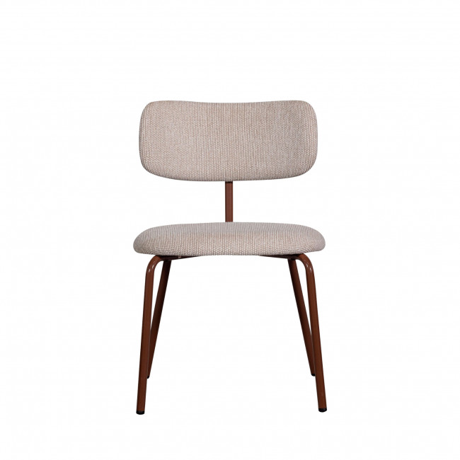 Travis - Lot de 2 chaises en tissu et pieds marron