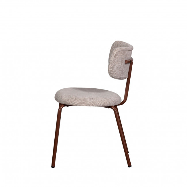 Travis - Lot de 2 chaises en tissu et pieds marron