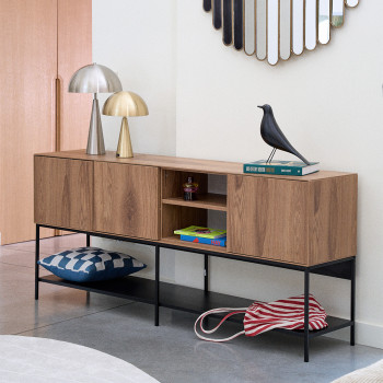 Elya - Buffet 3 portes en bois et métal L180cm 