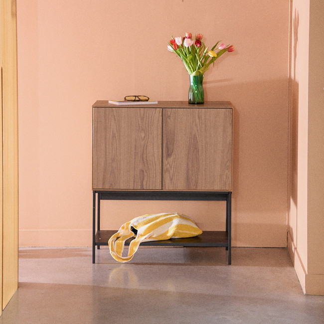 Elya - Buffet 2 portes en bois et métal H90cm