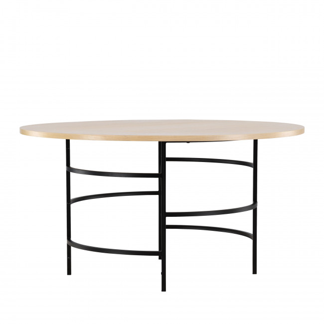 Copenhagen - Table à manger 6 personnes ronde en bois et métal