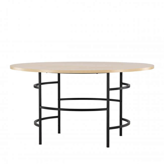 Copenhagen - Table à manger 6 personnes ronde en bois et métal