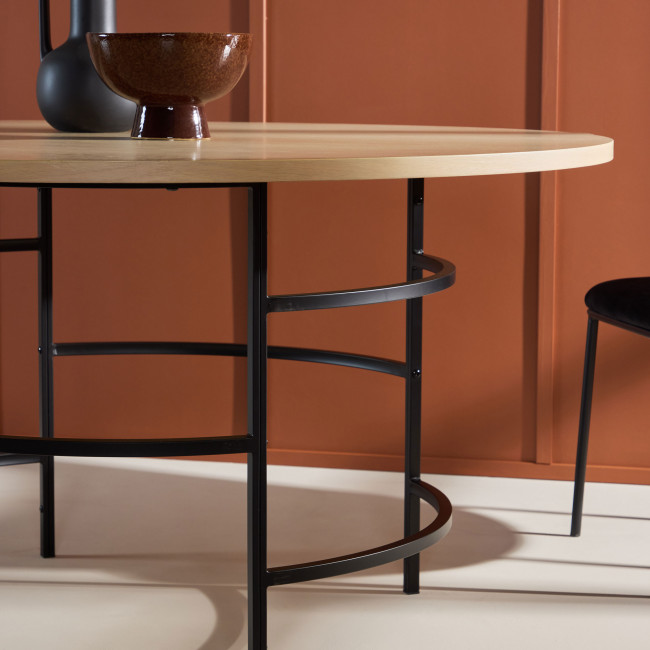 Copenhagen - Table à manger 6 personnes ronde en bois et métal