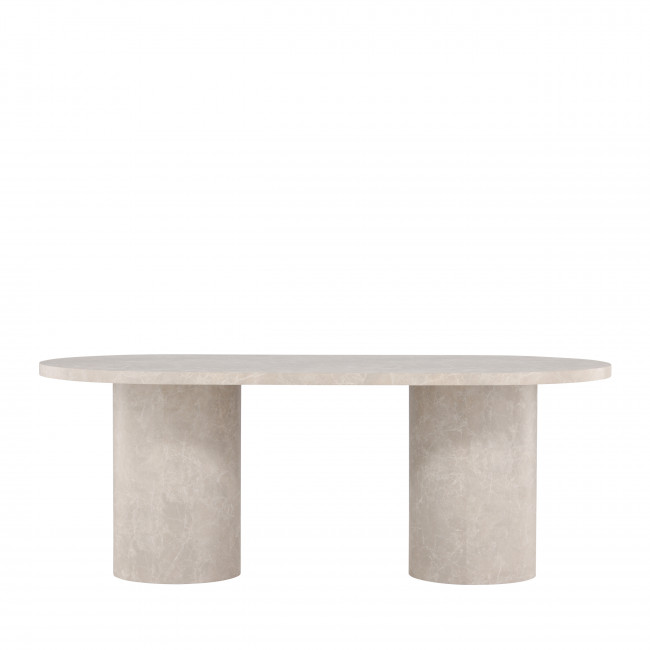 Narvik - Table à manger 8 personnes ovale effet marbre