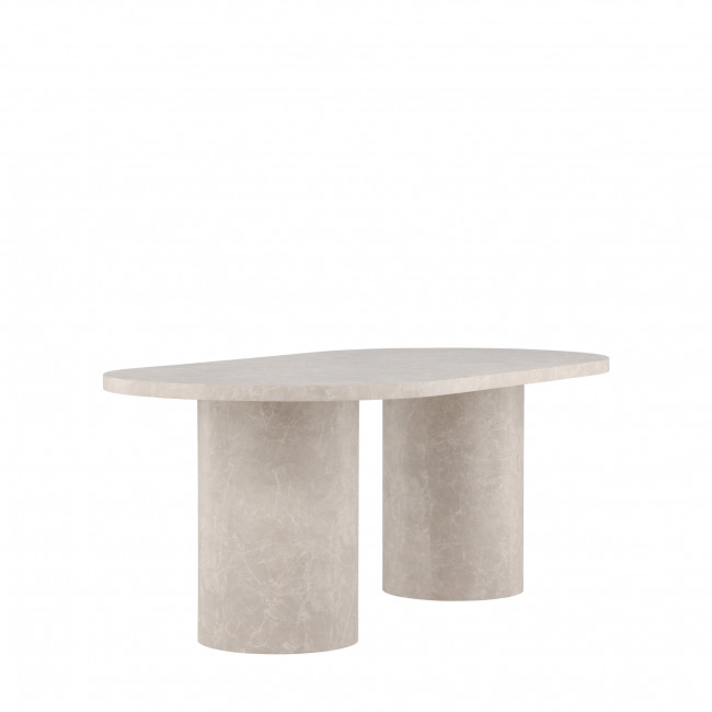 Narvik - Table à manger 8 personnes ovale effet marbre
