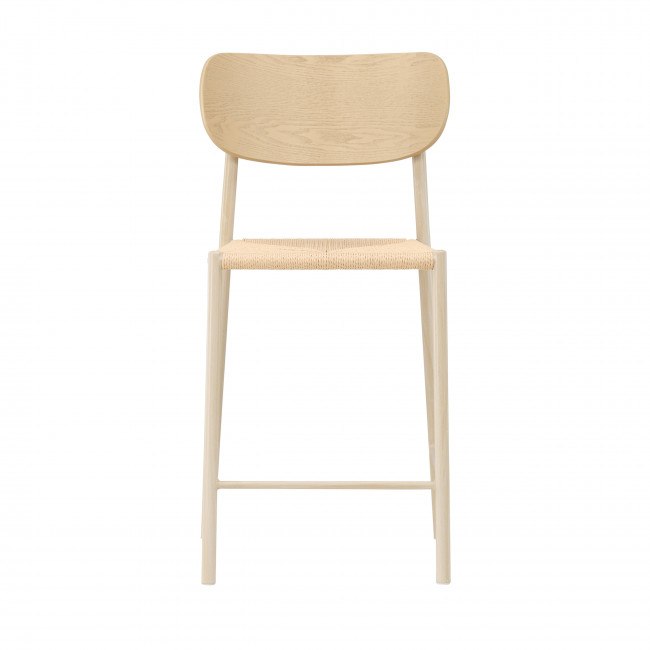 Polly - Tabouret de bar en résine tressée et métal H66.5cm