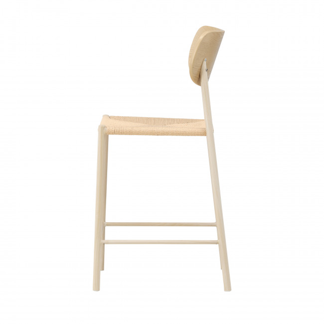Polly - Tabouret de bar en résine tressée et métal H66.5cm