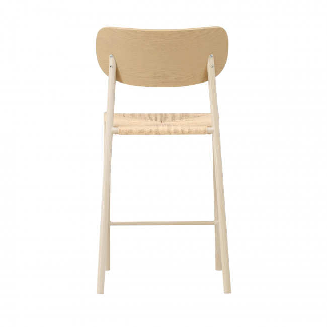 Polly - Tabouret de bar en résine tressée et métal H66.5cm