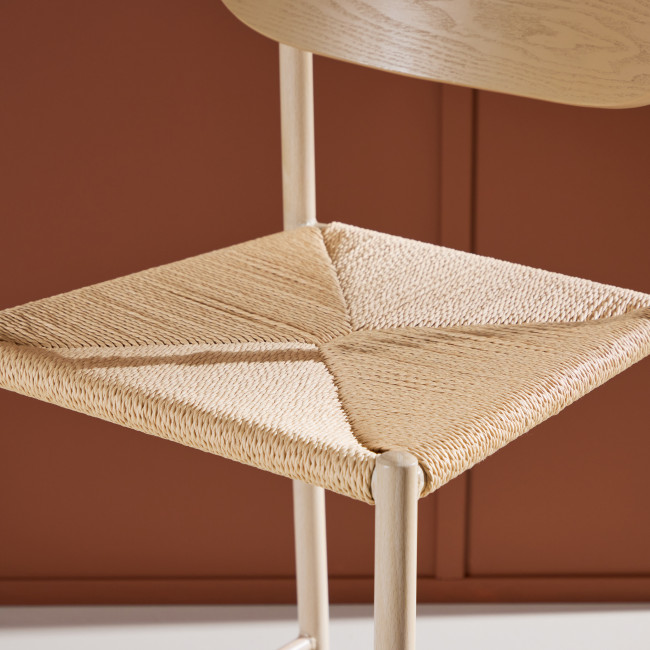 Polly - Tabouret de bar en résine tressée et métal H66.5cm