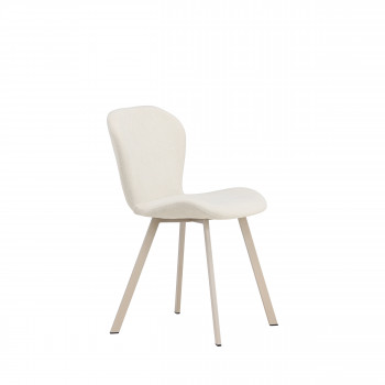 Lilja - Lot de 2 chaises en tissu pieds beiges