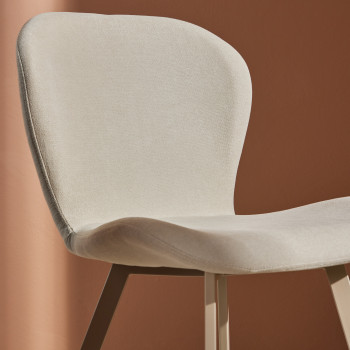 Lilja - Lot de 2 chaises en tissu pieds beiges