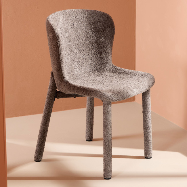 Astoria - Lot de 2 chaises en tissu bouclette