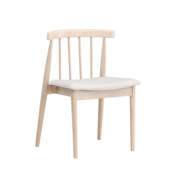 Flora - Lot de 2 chaises en tissu et bois massif