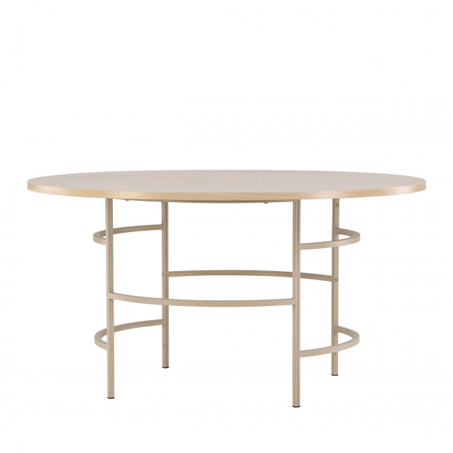 Copenhagen - Table à manger 6 personnes ronde en bois et métal