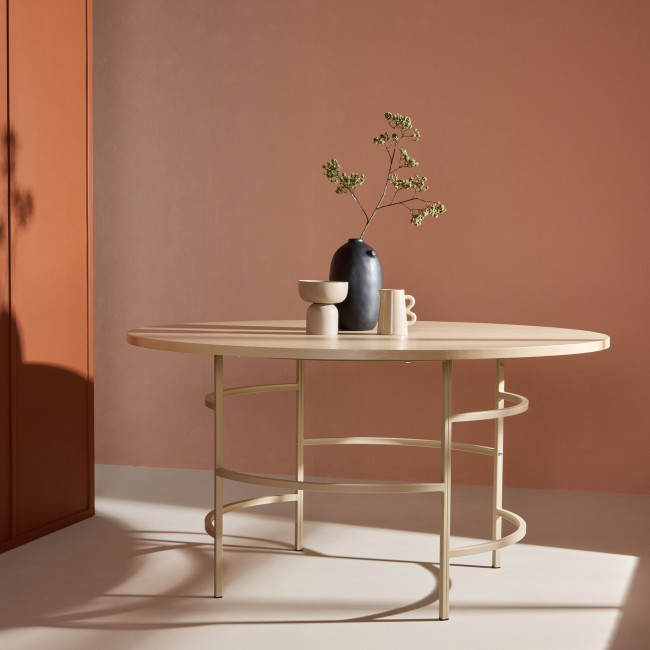 Copenhagen - Table à manger 6 personnes ronde en bois et métal