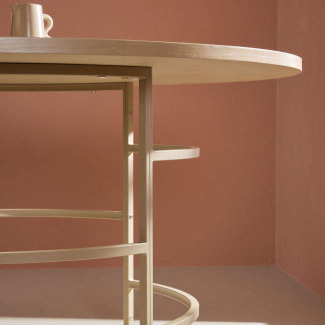 Copenhagen - Table à manger 6 personnes ronde en bois et métal